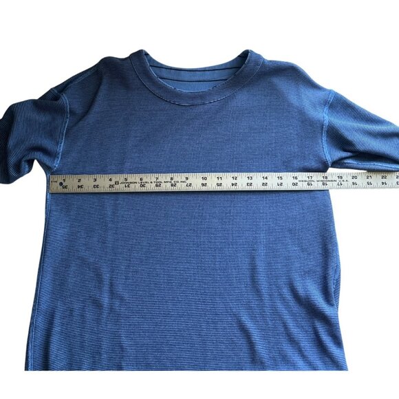 Lands End Reversible Blue Striped 3/4 Sleeve Top- Casual Everyday Size Small - Picture 6 of 7